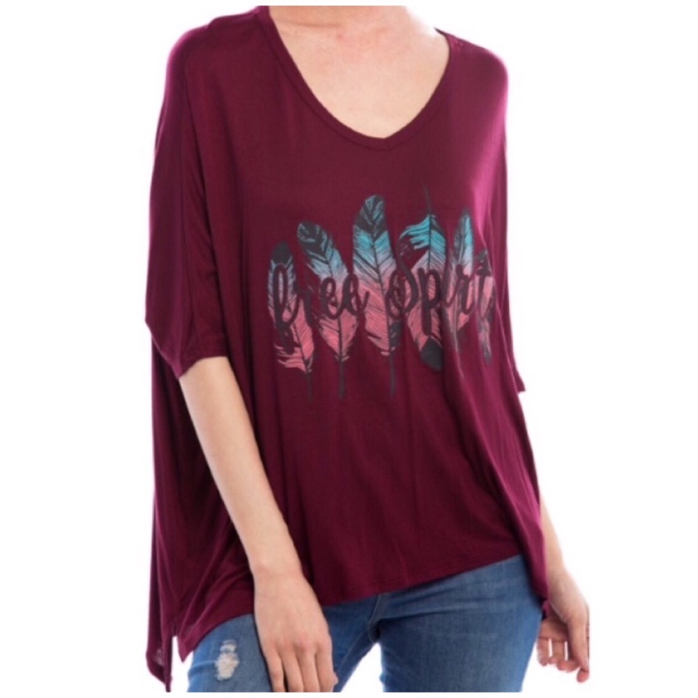 Feather Print Top